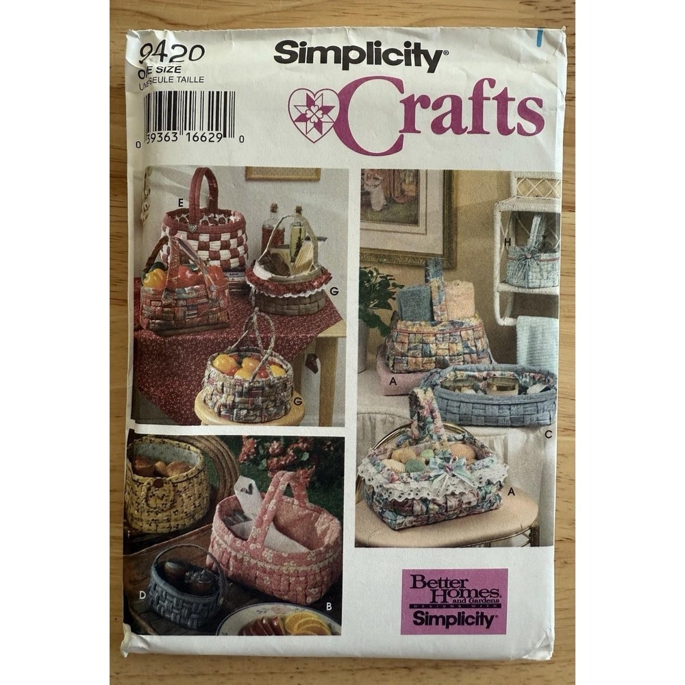 Simplicity 9420 Woven Fabric Basket Design Your Own Sewing Pattern Crafts